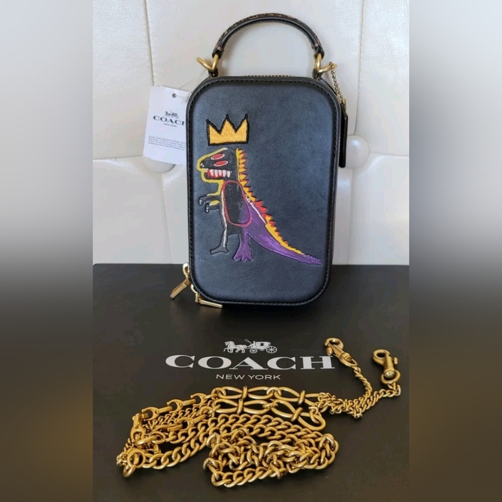 Coach X Jean Michel Basquiat Alie Camera Bag With Snakeskin Detail 6913 NWT